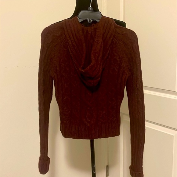 NWT Vintage Abercrombie & Fitch Pullover Hooded Cable Knit Sweater Size M NWT - Picture 2 of 4
